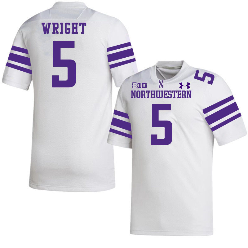 Northwestern Wildcats #5 Mike Wright College Football Jerseys Stitched-White